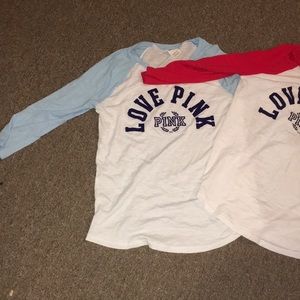 Set of 2 PINK baseball tee’s.